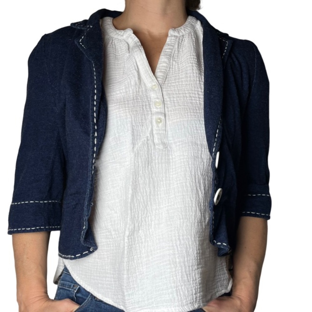 Short Blue Blazer Jacket